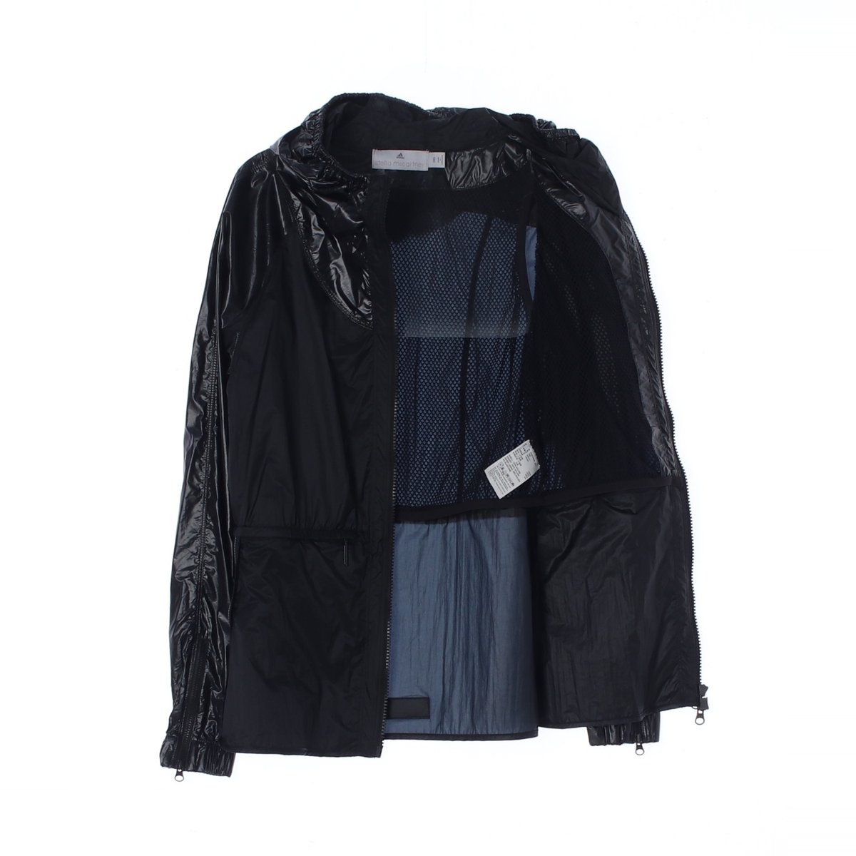 아디다스X스텔라 맥카트니 유광 블랙 바람막이 후드집업 이미지 4