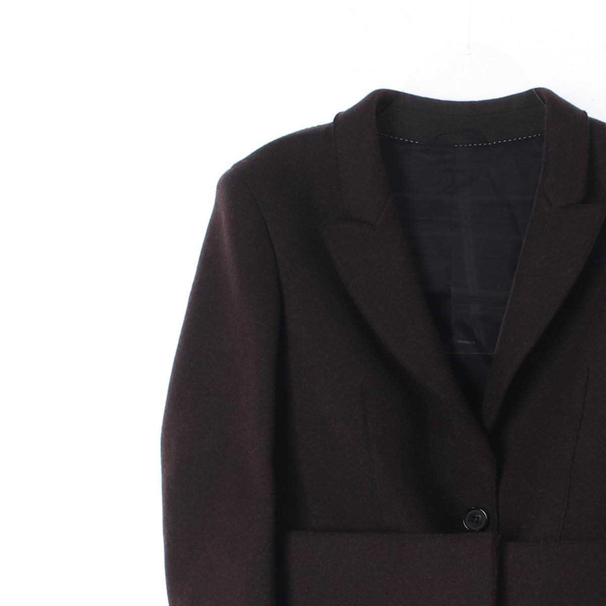 닐 바렛 울80 브라운 넓은 벨트 울재킷 코트 이미지 2