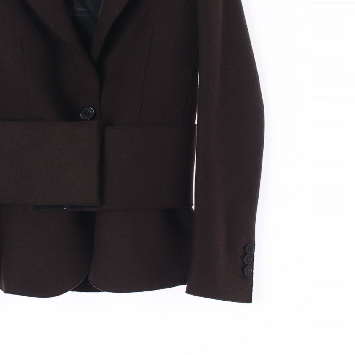 닐 바렛 울80 브라운 넓은 벨트 울재킷 코트 이미지 3