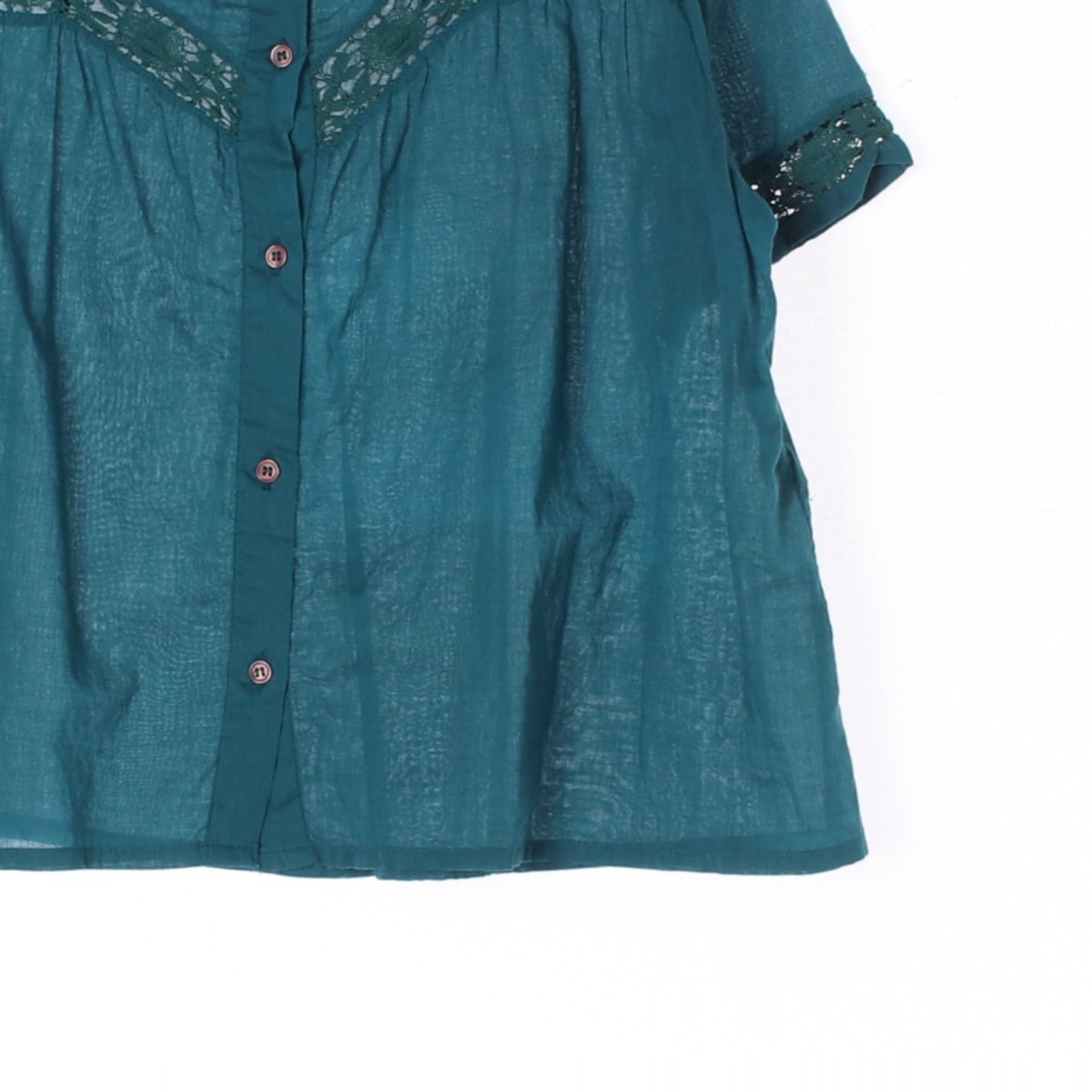 이자벨마랑 청록 코튼 크롭 블라우스 이미지 3