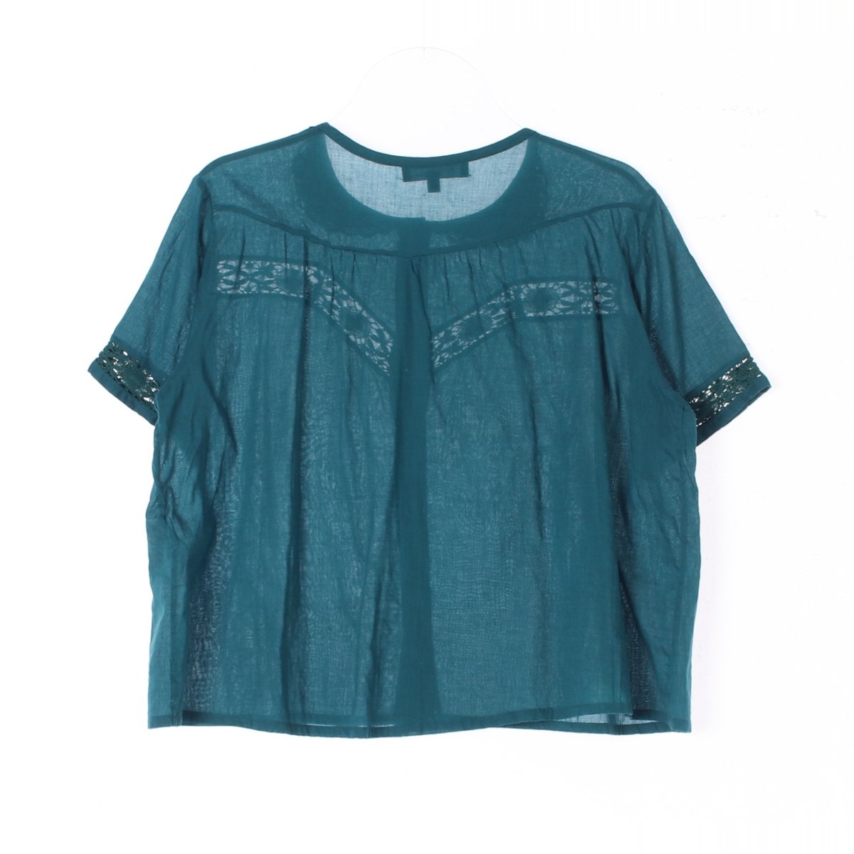 이자벨마랑 청록 코튼 크롭 블라우스 이미지 4