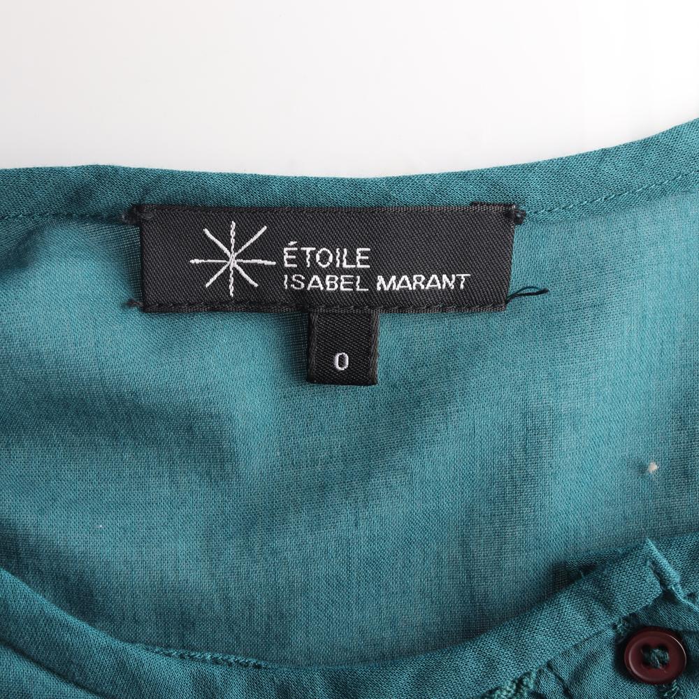 이자벨마랑 청록 코튼 크롭 블라우스 이미지 5