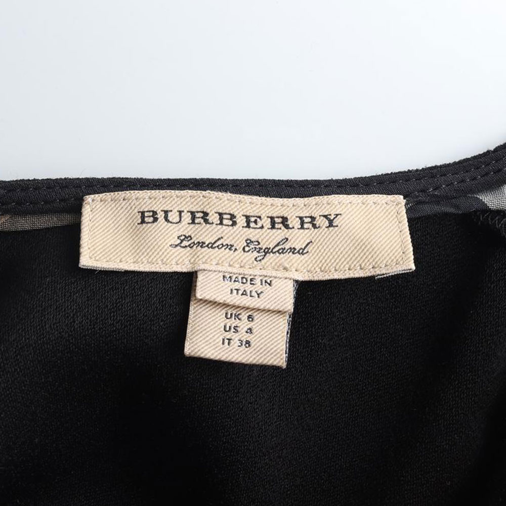 버버리 블랙 러플 민소매 롱 드레스 이미지 5