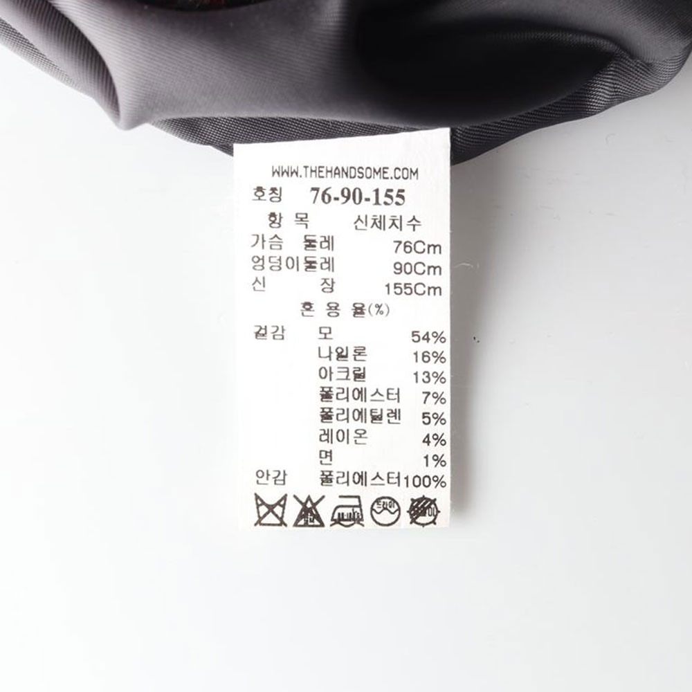 SJSJ에스제이에스제이 체크 슬릿 울 싱글 롱코트 이미지 7