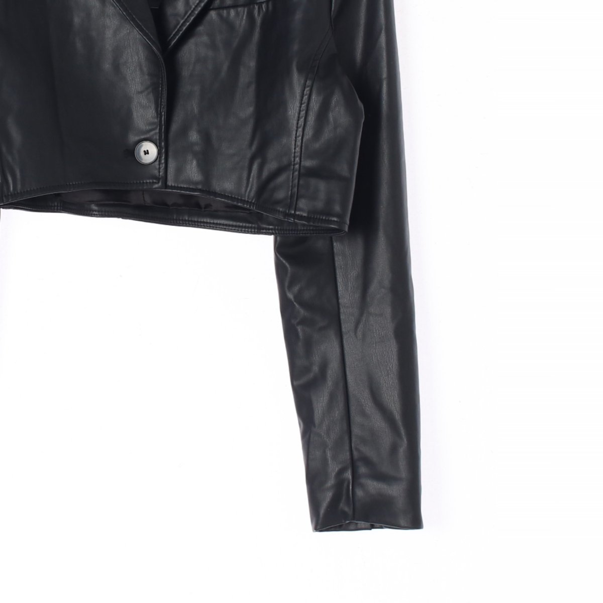 자라 블랙 에코레더 크롭 재킷 가죽재킷 이미지 3