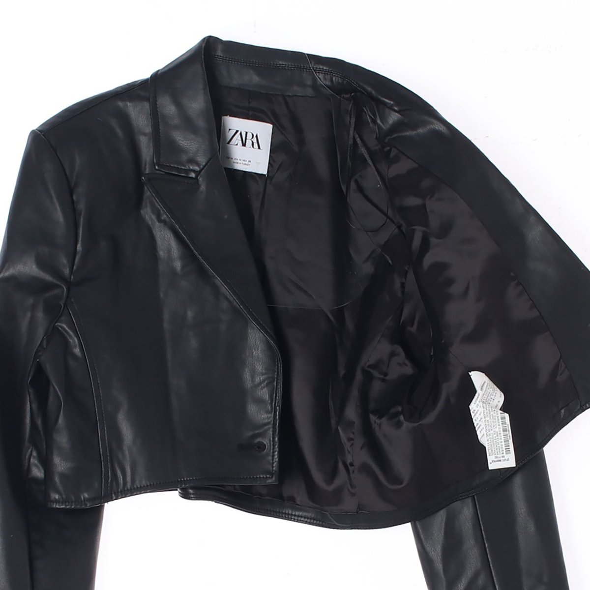 자라 블랙 에코레더 크롭 재킷 가죽재킷 이미지 4