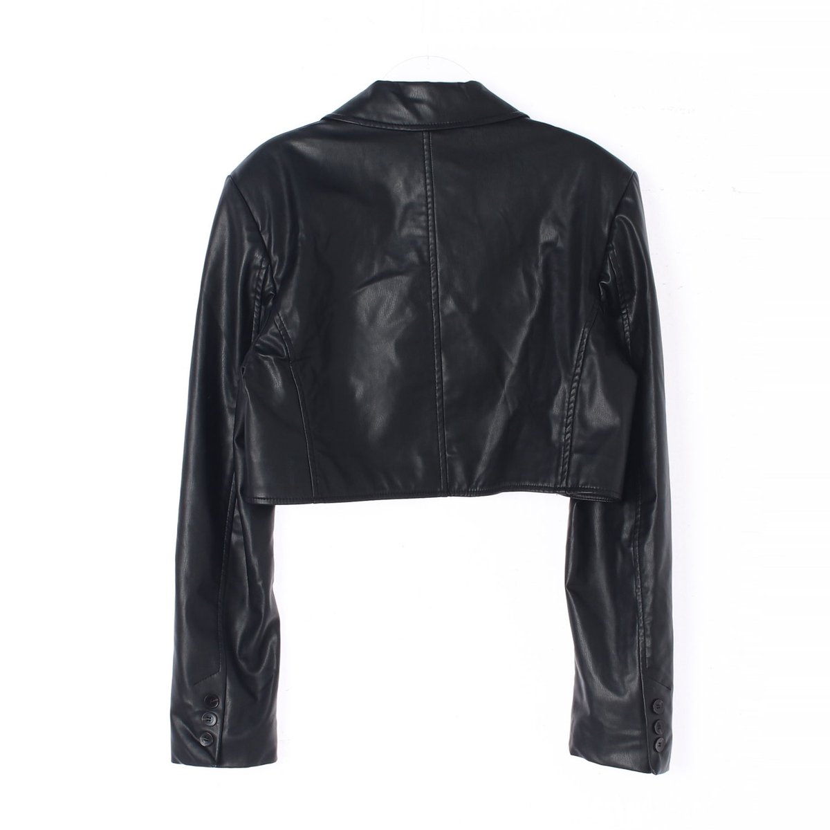 자라 블랙 에코레더 크롭 재킷 가죽재킷 이미지 5