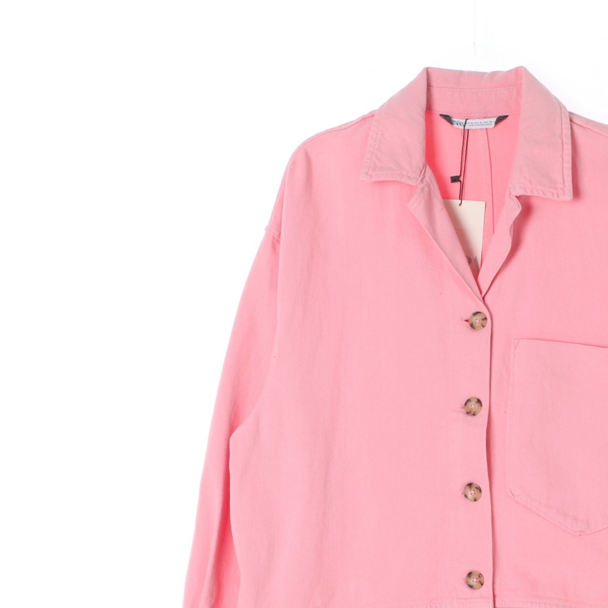 자라 핑크 롱셔츠 셔킷 재킷 이미지 2