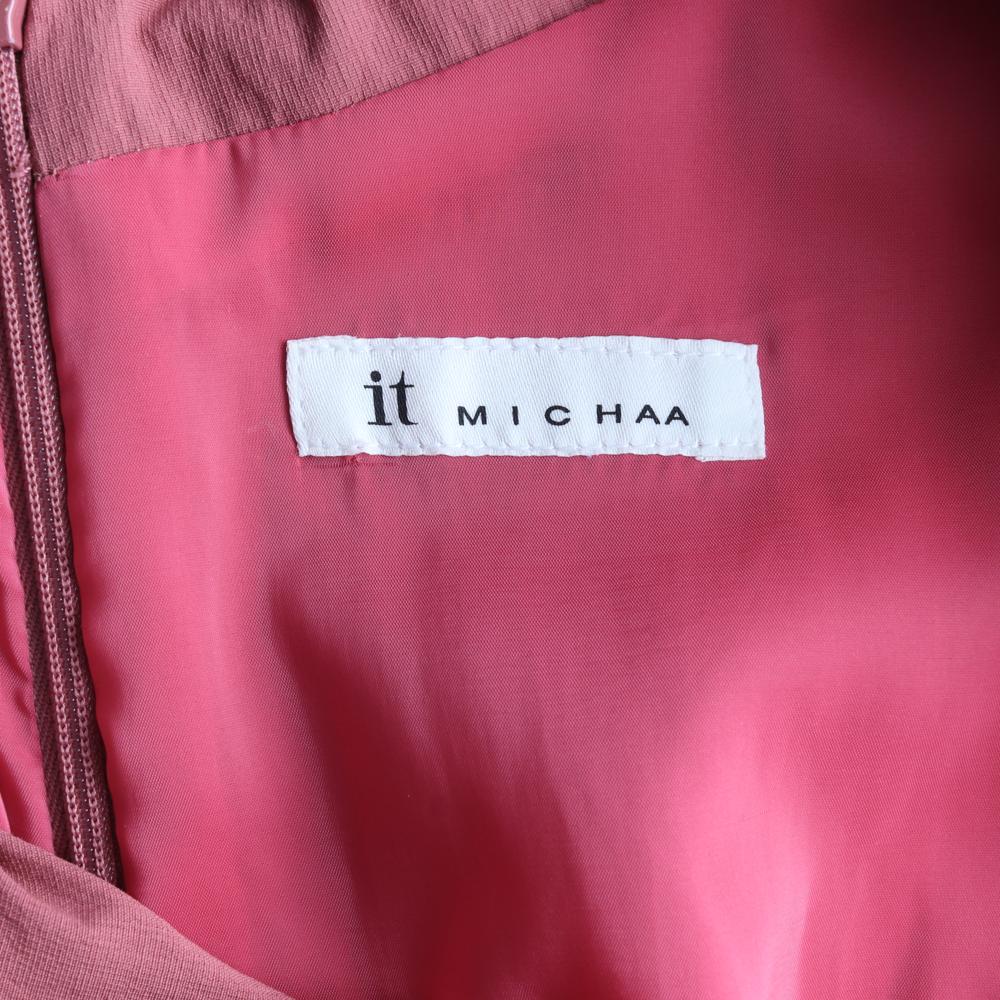 잇미샤 핑크 벨트 셔츠 반팔 롱원피스 이미지 5