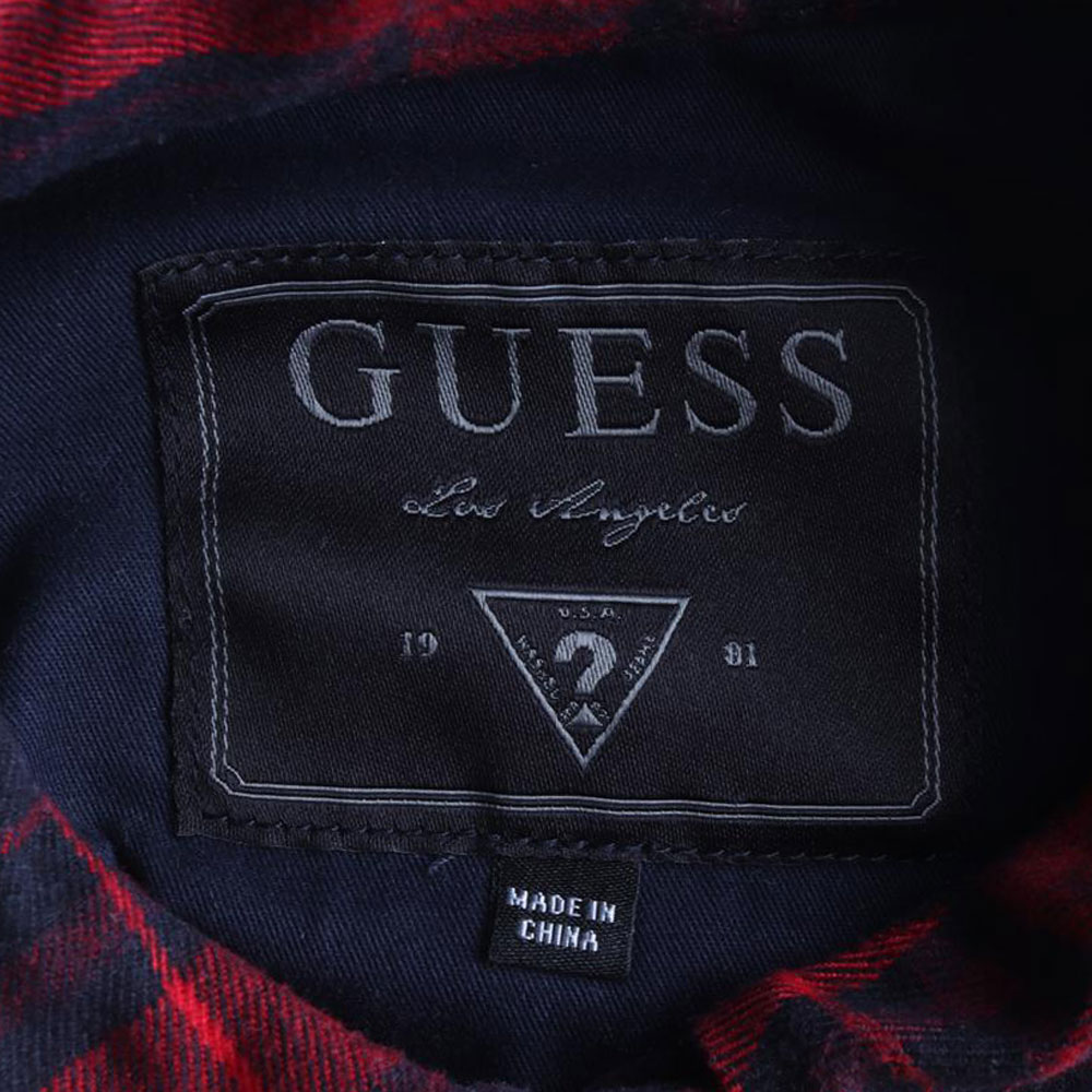 게스 레드 체크 별장식 포켓 셔츠 이미지 5