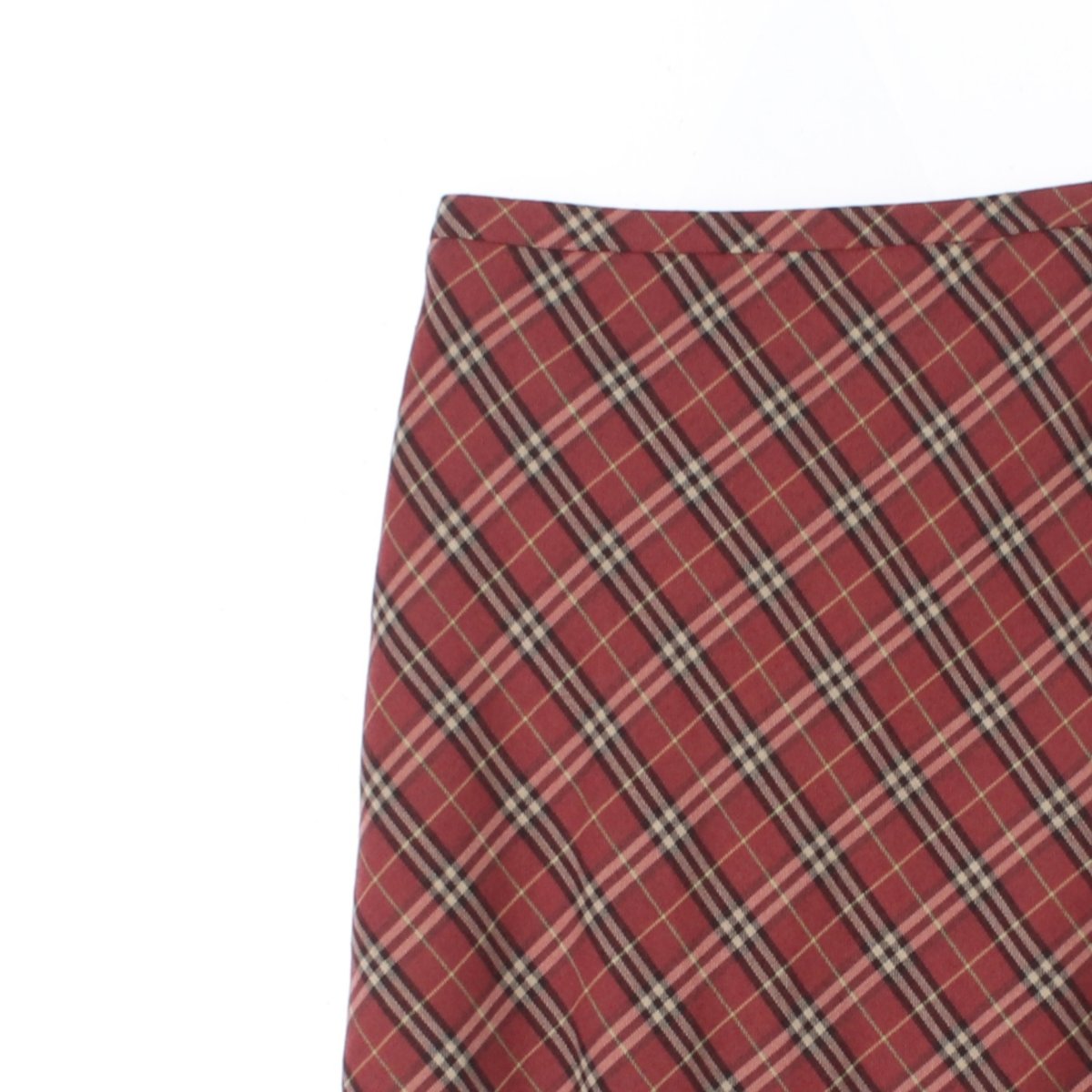 버버리 울89 레드 체크 사이드 슬릿 스커트 이미지 2