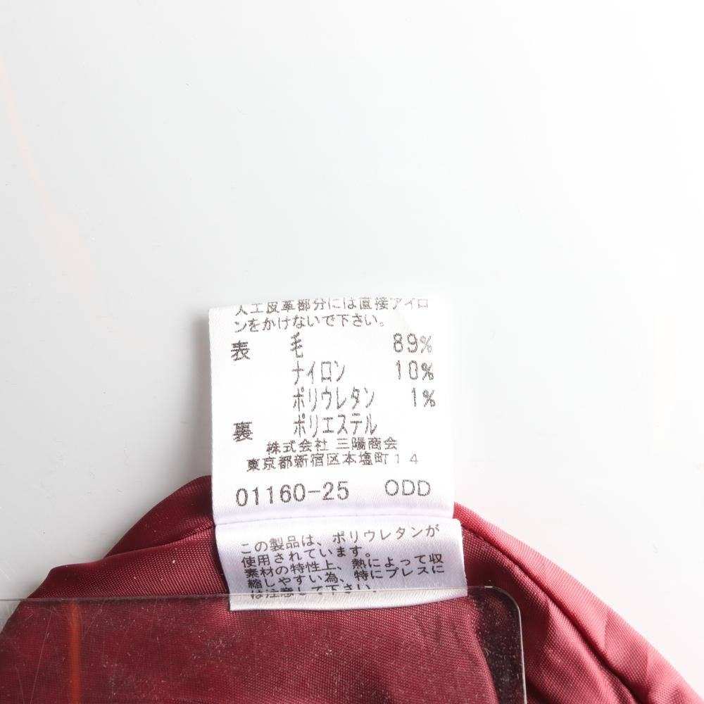 버버리 울89 레드 체크 사이드 슬릿 스커트 이미지 6