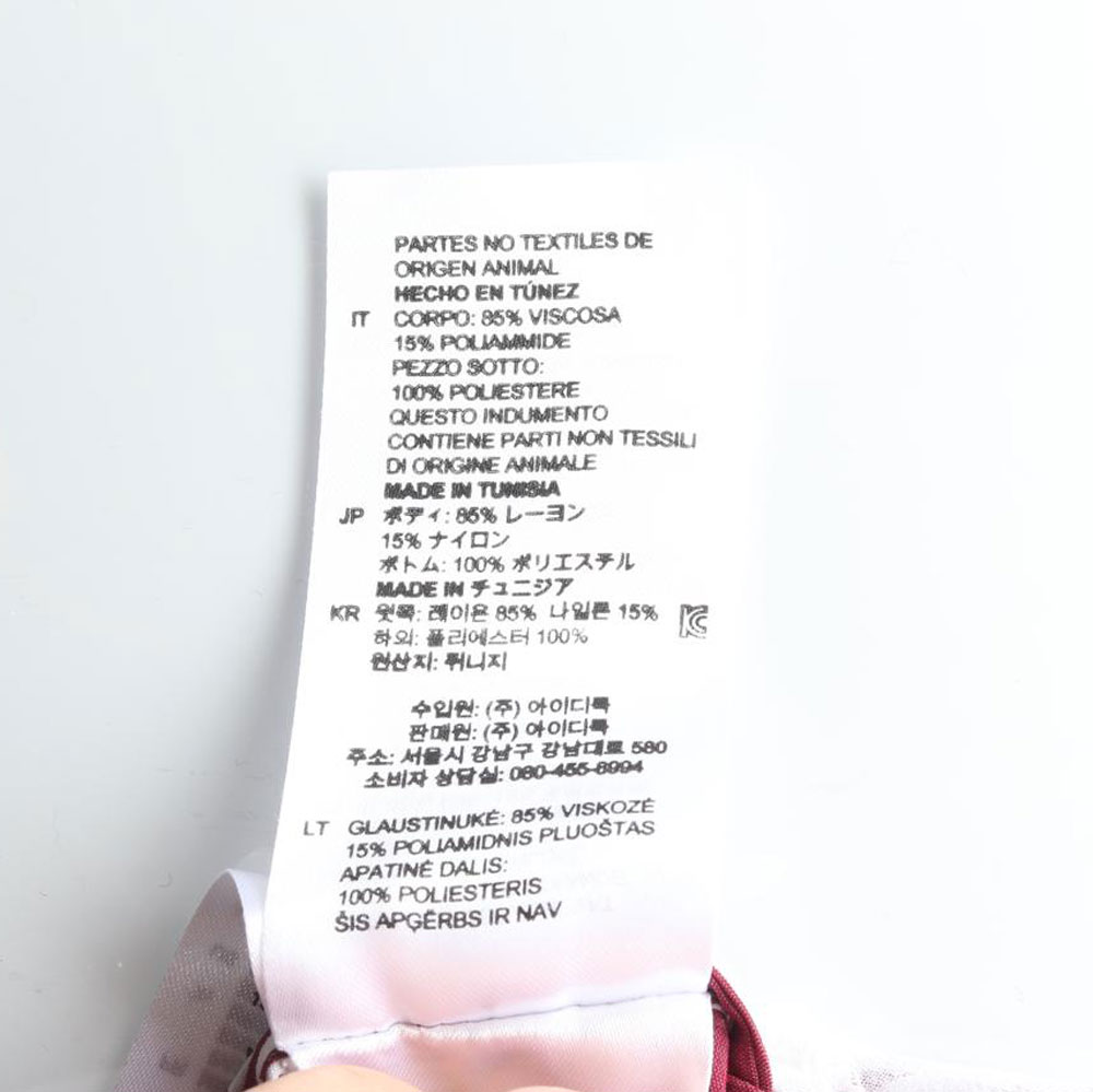 산드로 레드 리본 타이 플리츠 레이어드 롱 셔츠원피스 이미지 6