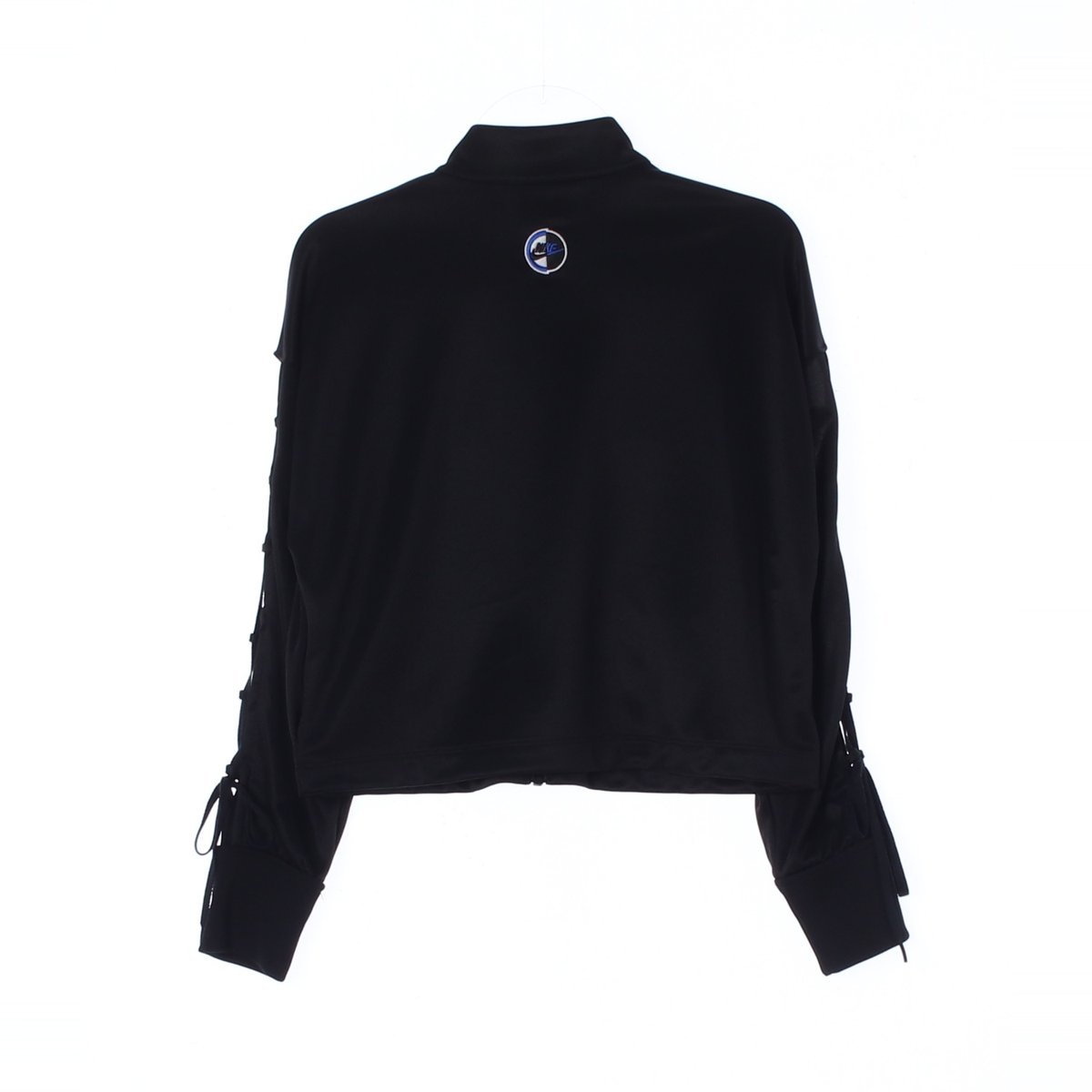 나이키 블랙 소매 레이스업 모크넥 크롭 집업재킷 이미지 5