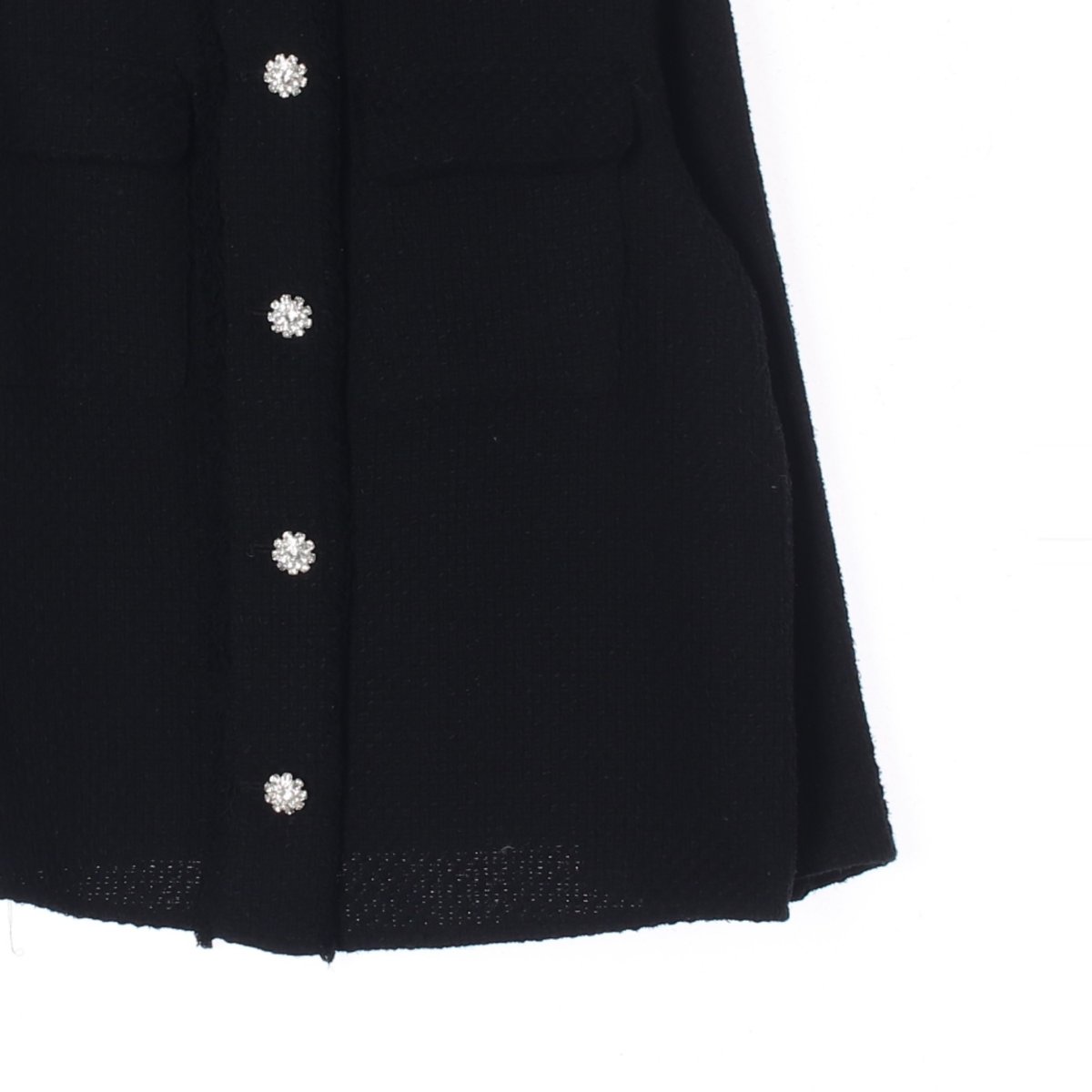 자라 트위드 포켓 크리스탈 버튼 셔킷 자켓 이미지 3