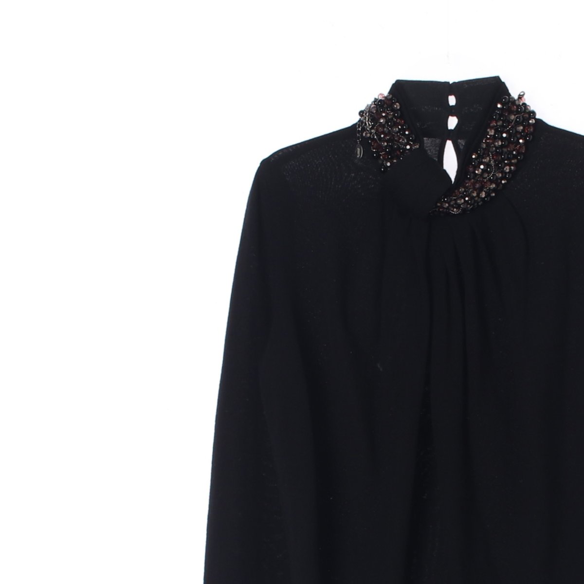 미샤 울100 쥬얼리 모크넥 블라우스 이미지 2