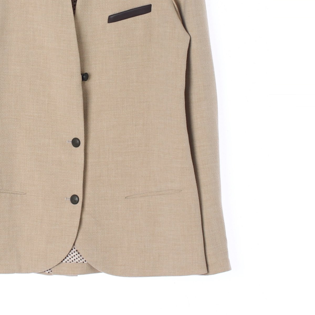 자라 베이지 노카라 쓰리버튼 싱글 재킷 이미지 3