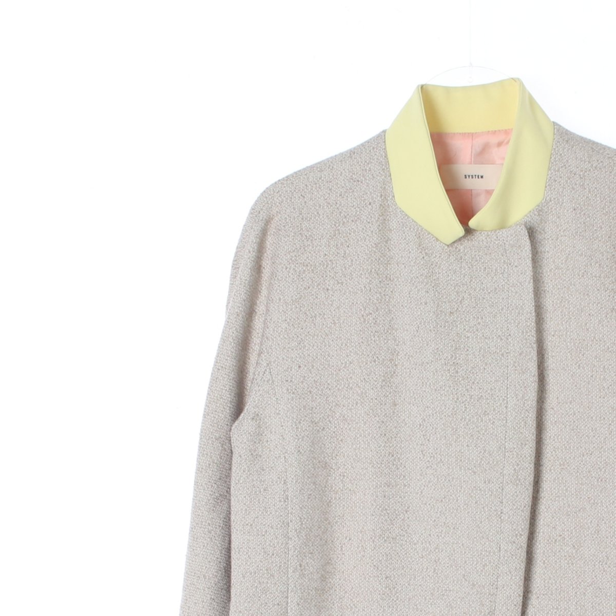 시스템 옐로우카라 그레이 코튼 재킷 이미지 2