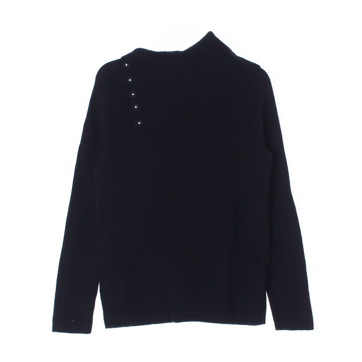 코스 사이드 버튼 목폴라 울 코튼 니트 스웨터 이미지 4