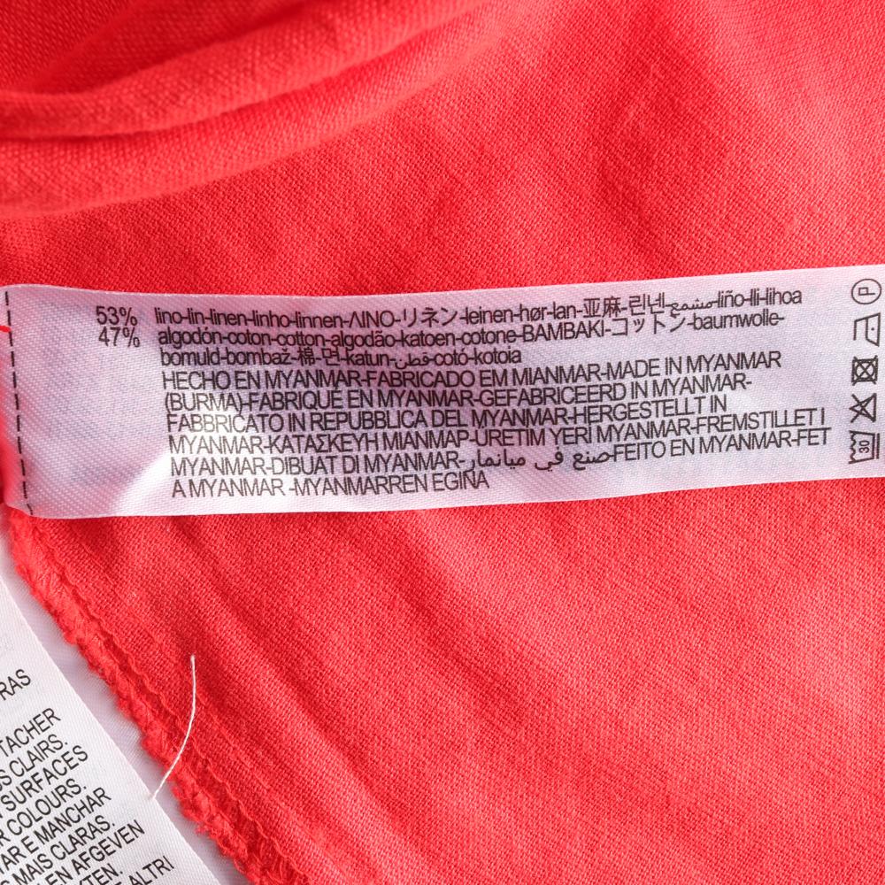 자라 린넨 레드 러플소매 롱 드레스 이미지 6