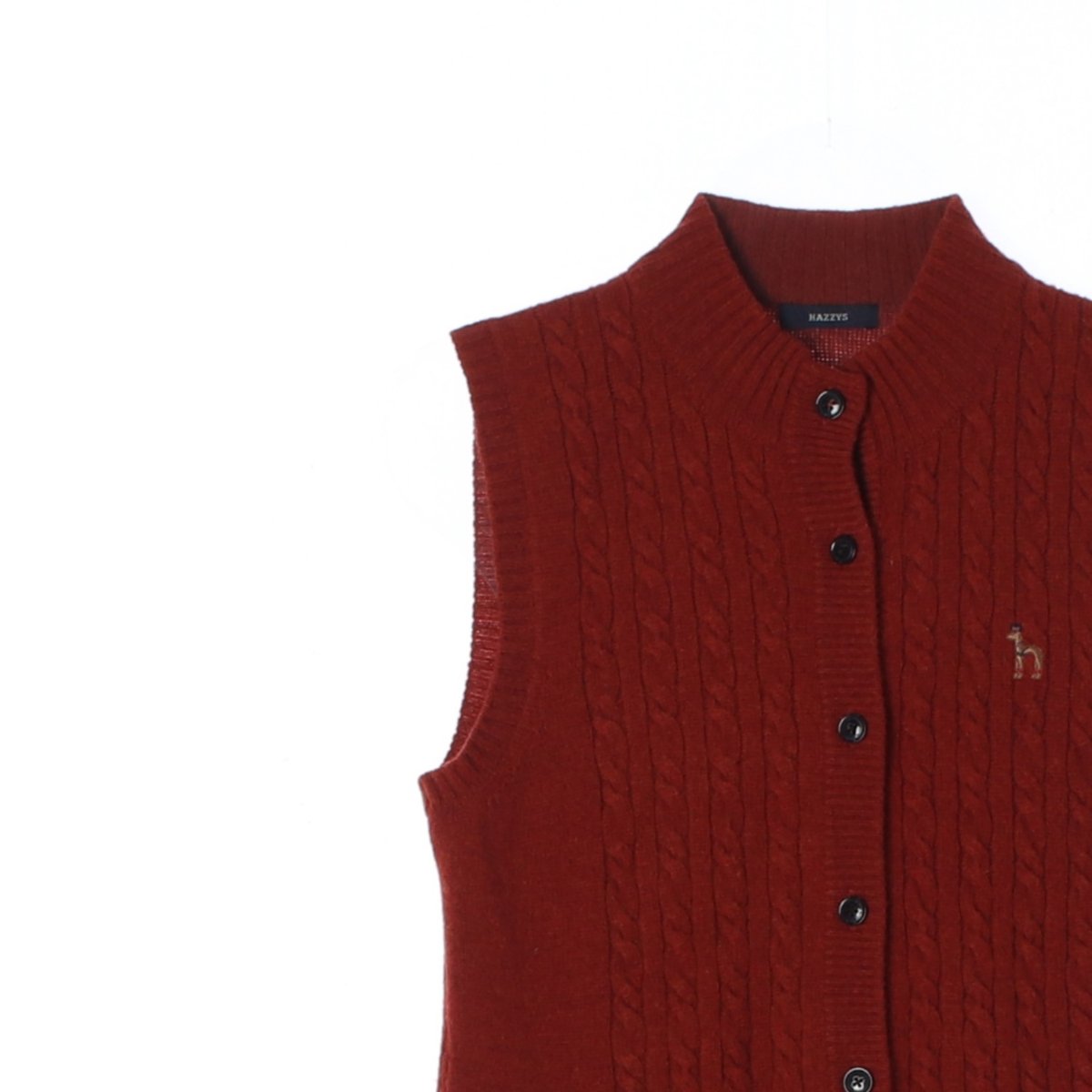 헤지스 울캐시미어100 꽈배기 니트 조끼 베스트 가디건 이미지 2