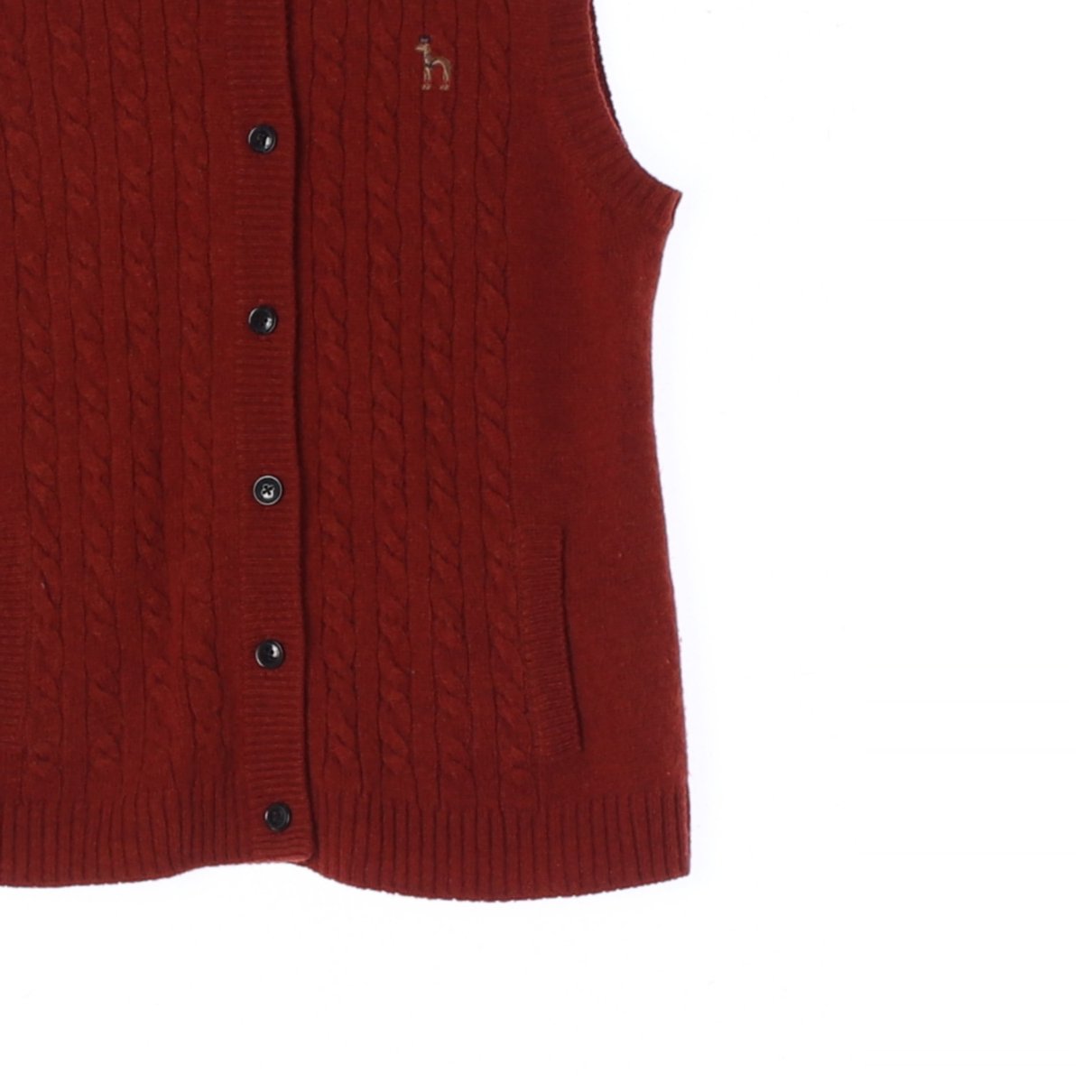 헤지스 울캐시미어100 꽈배기 니트 조끼 베스트 가디건 이미지 3