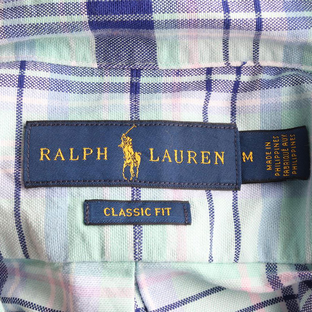 폴로 랄프 로렌 블루 민트 체크 클래식핏 셔츠 이미지 5