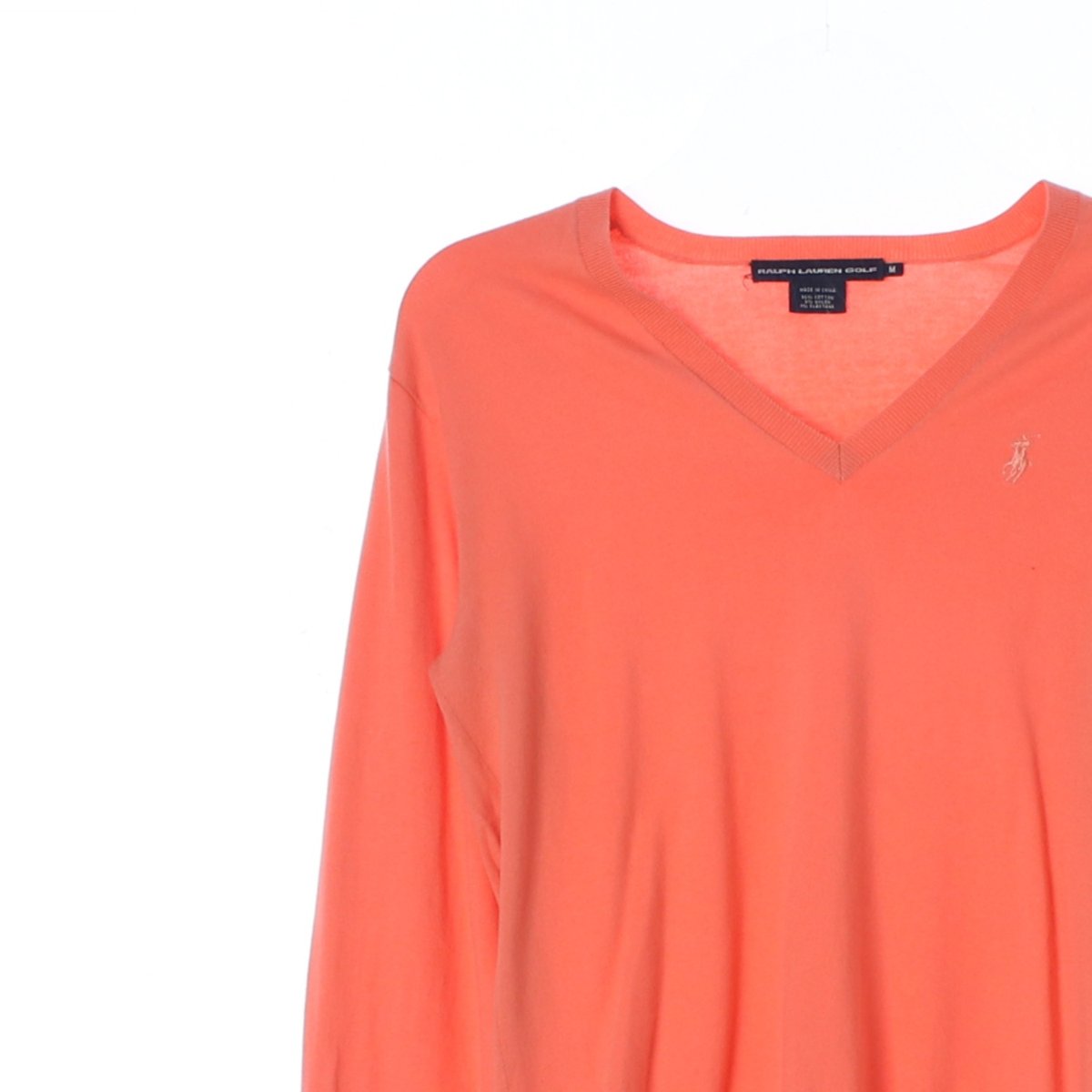 폴로 랄프 로렌 골프 오렌지 브이넥 니트 스웨터 이미지 2