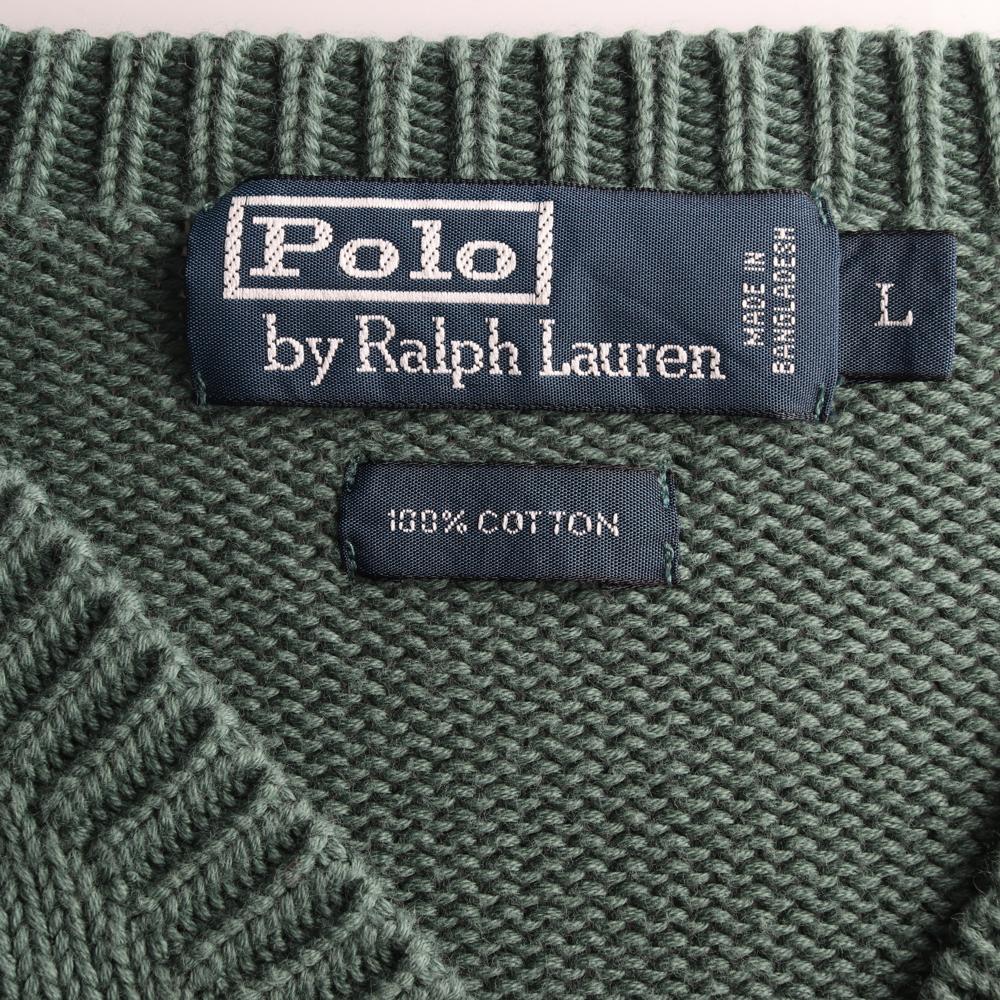 폴로 랄프 로렌 딥그린 브이넥 니트 스웨터 이미지 5