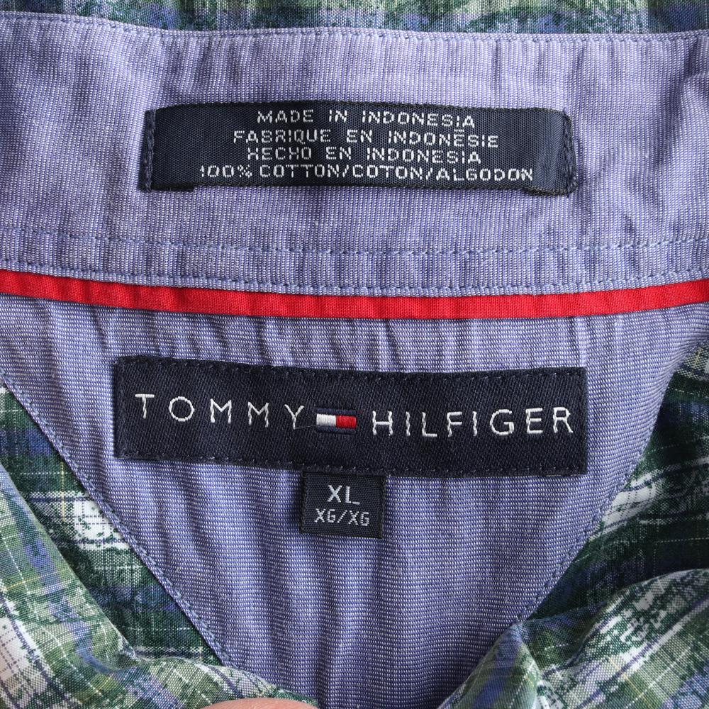 타미힐피거 그린 패턴 체크 반팔 셔츠 이미지 5