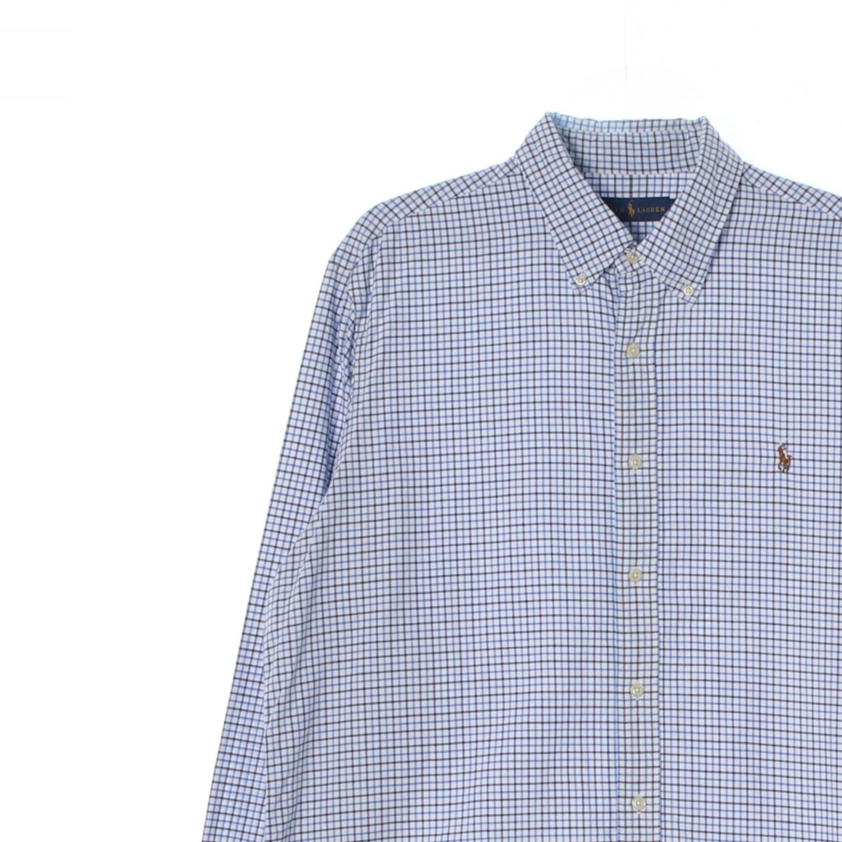폴로 랄프 로렌 블루 잔체크 셔츠 이미지 2
