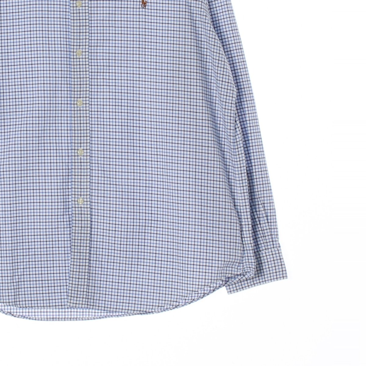 폴로 랄프 로렌 블루 잔체크 셔츠 이미지 3