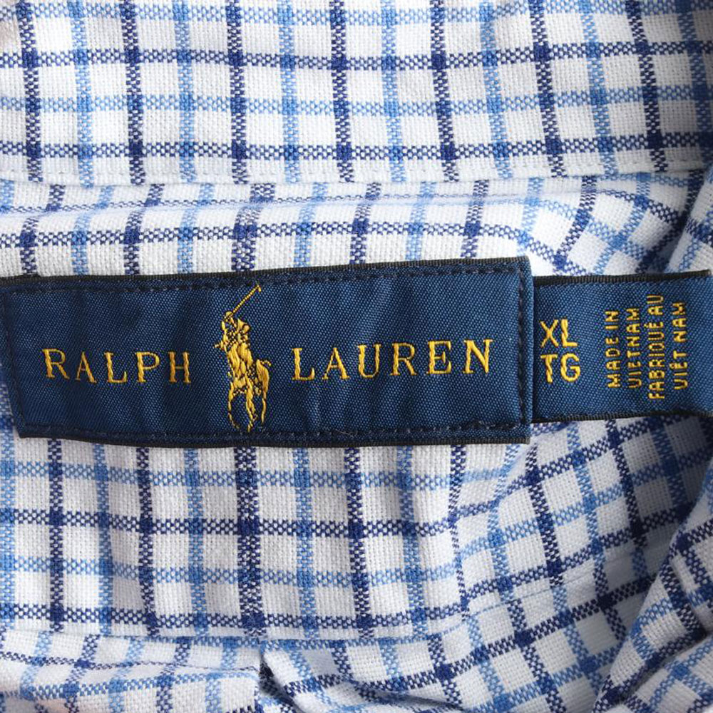 폴로 랄프 로렌 블루 잔체크 셔츠 이미지 5