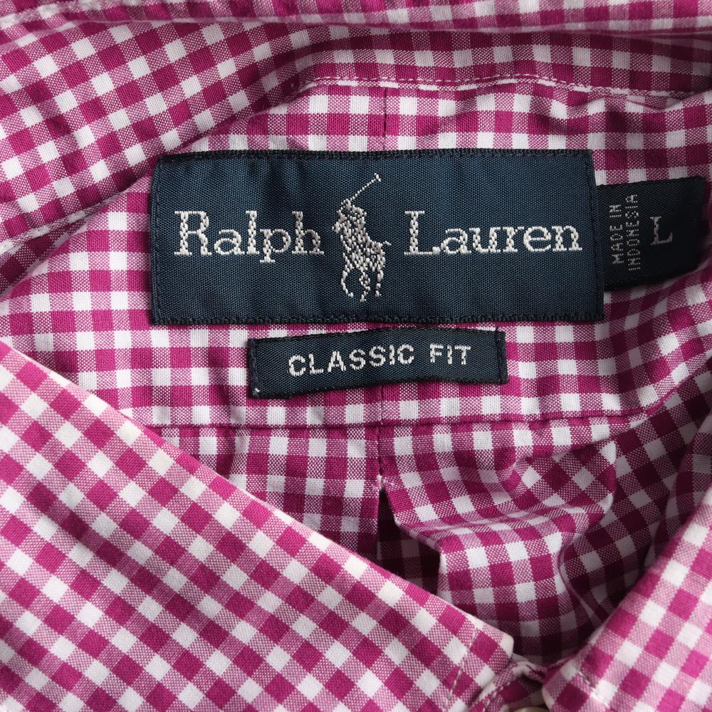 폴로 랄프 로렌 자주 체크 클래식핏 셔츠 이미지 5
