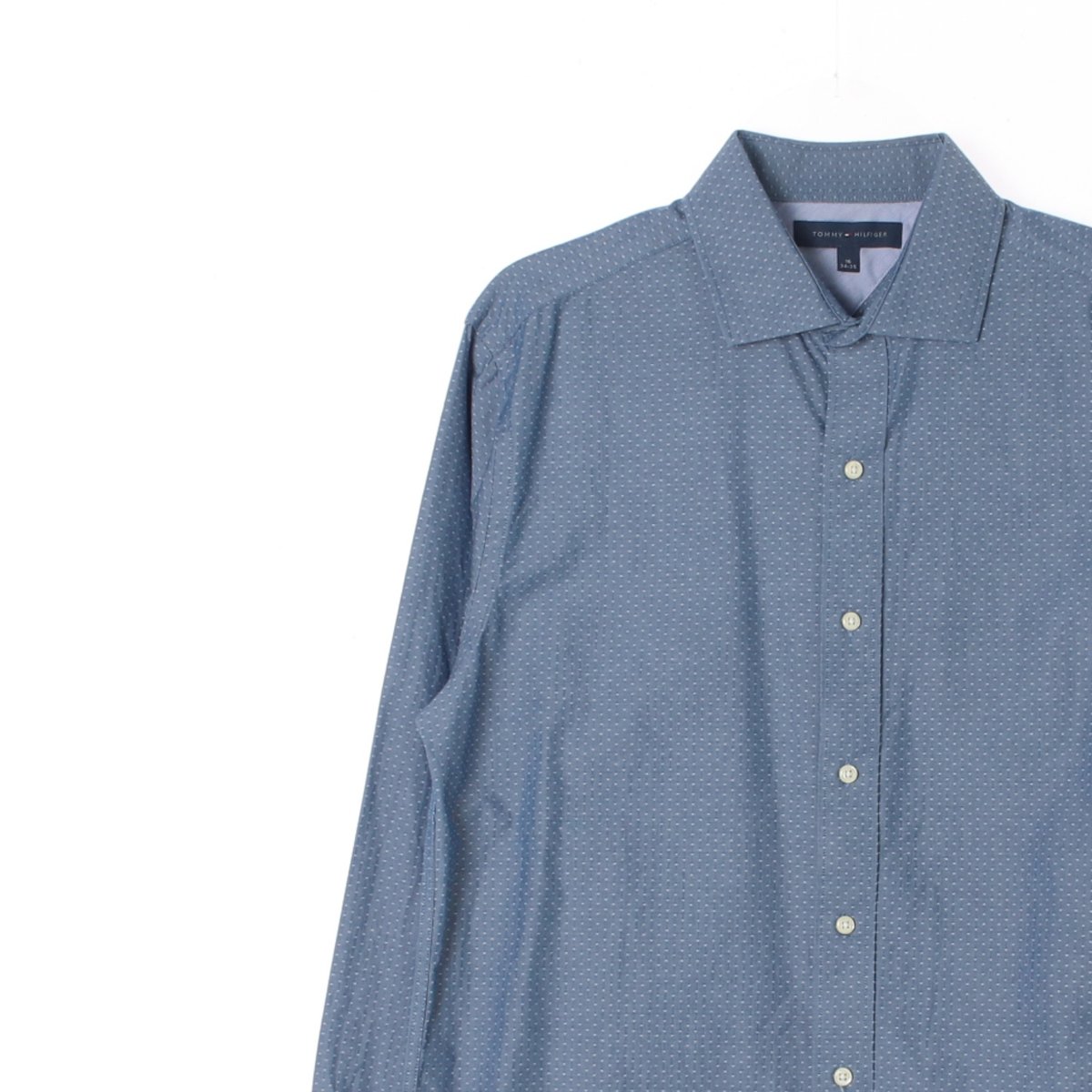 타미힐피거 블루 잔패턴 와이 셔츠 이미지 2