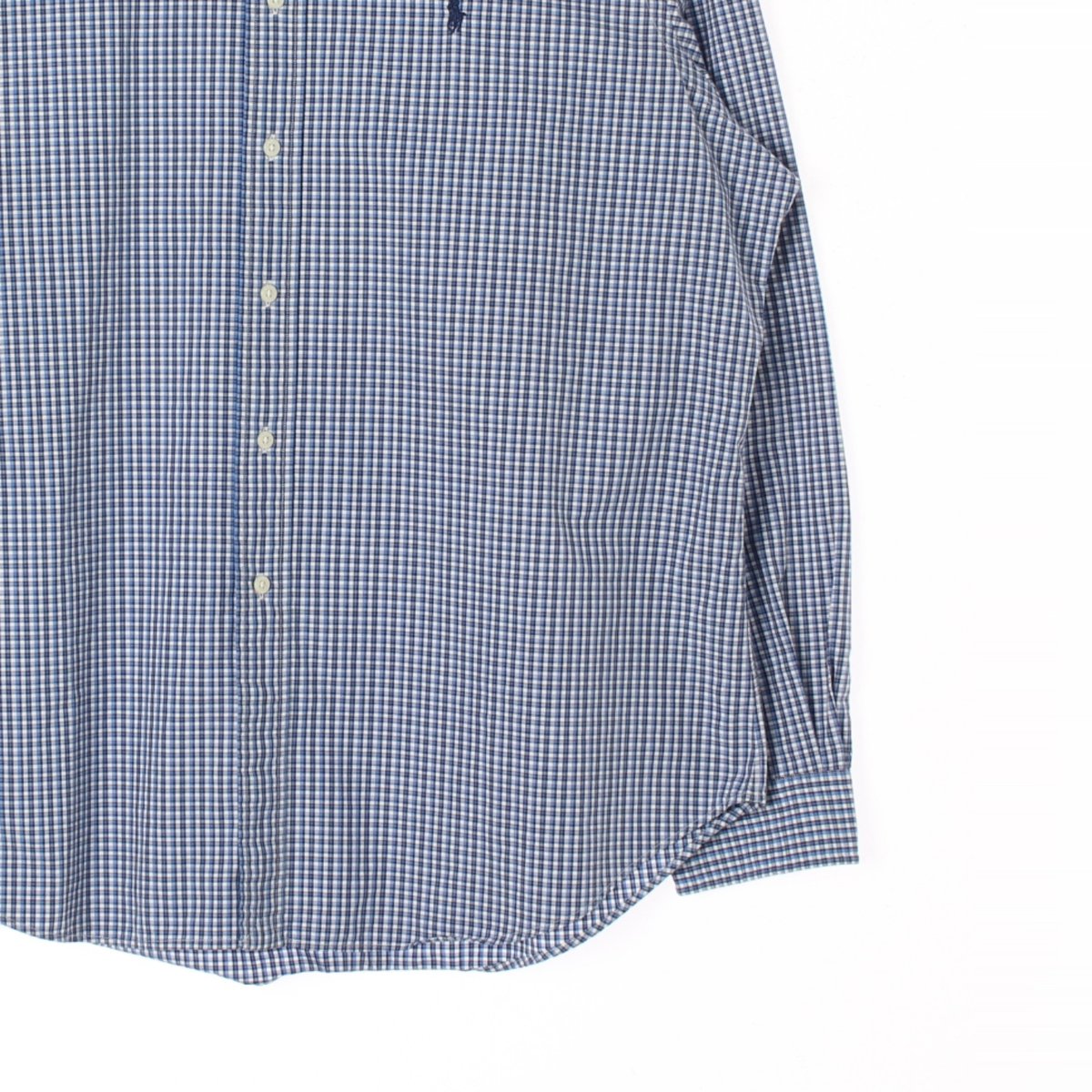 폴로 랄프 로렌 클래식핏 블루 체크 셔츠 이미지 3