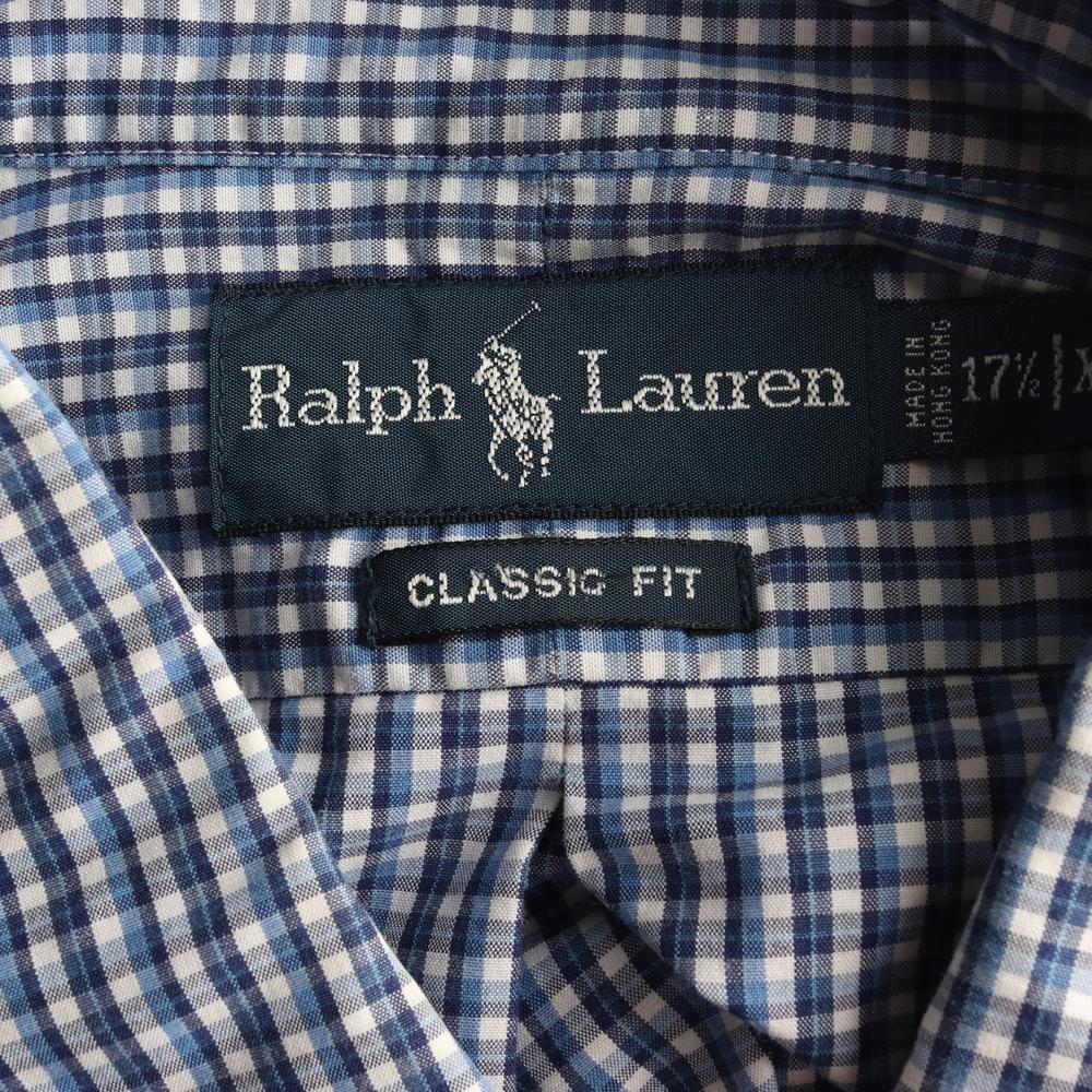 폴로 랄프 로렌 클래식핏 블루 체크 셔츠 이미지 5