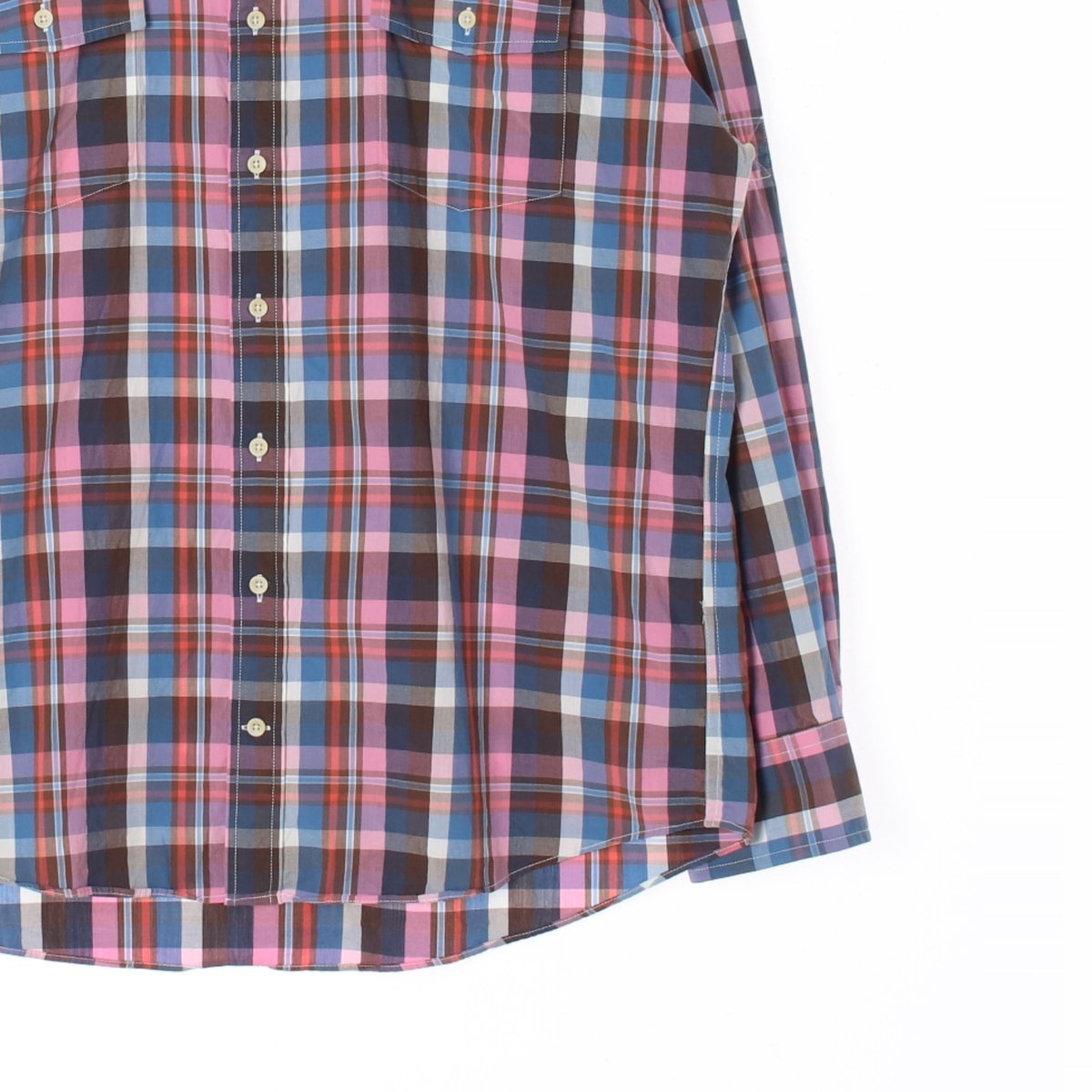 타미힐피거 핑크 체크 더블 포켓 셔츠 이미지 3