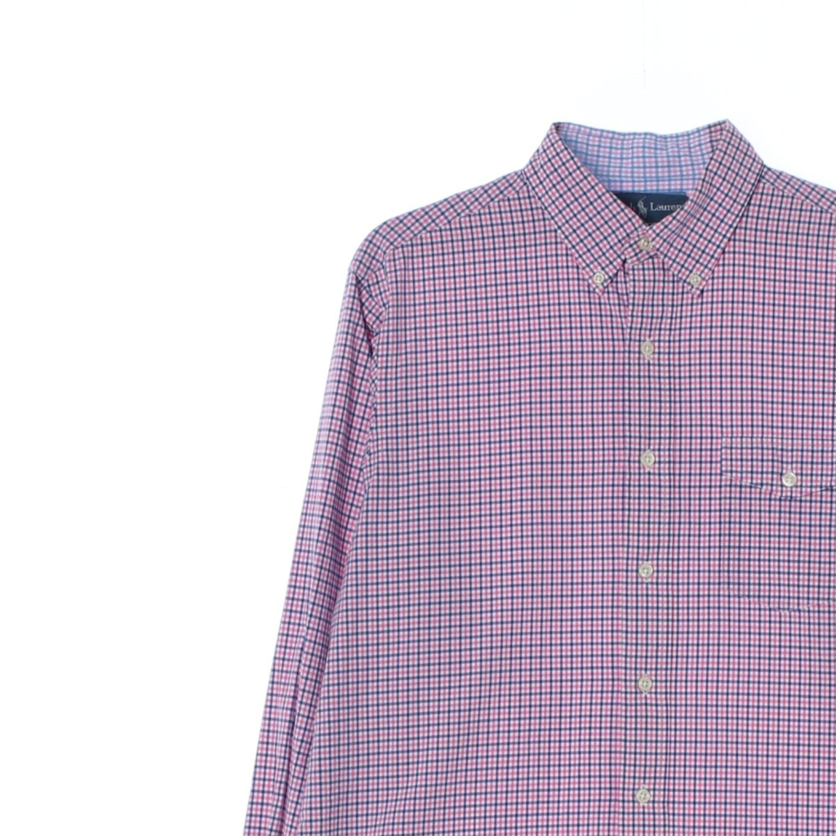 폴로 랄프 로렌 커스텀핏 핑크 블루 체크 셔츠 이미지 2