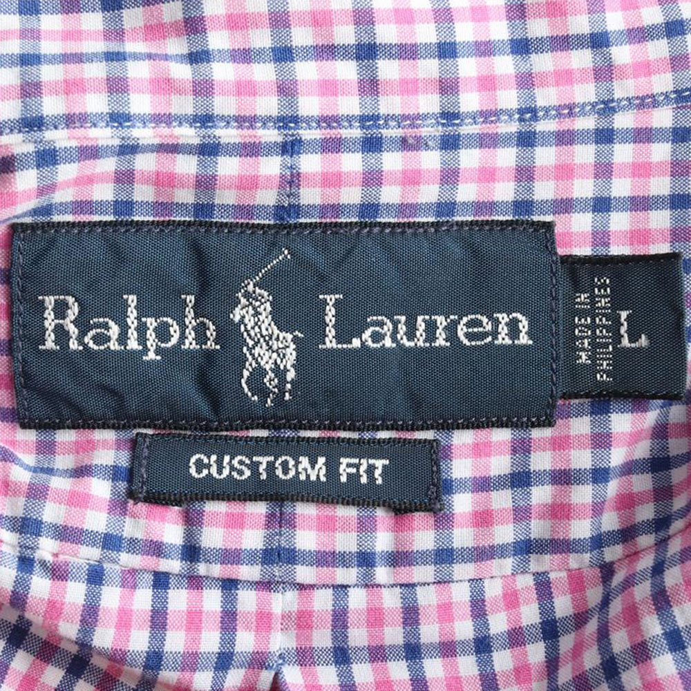 폴로 랄프 로렌 커스텀핏 핑크 블루 체크 셔츠 이미지 5