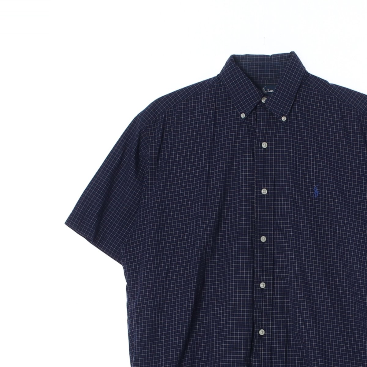 폴로 랄프 로렌 네이비 체크 블레이크 반팔 셔츠 이미지 2