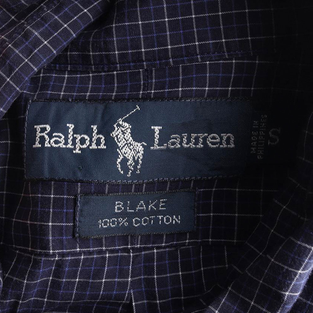 폴로 랄프 로렌 네이비 체크 블레이크 반팔 셔츠 이미지 5