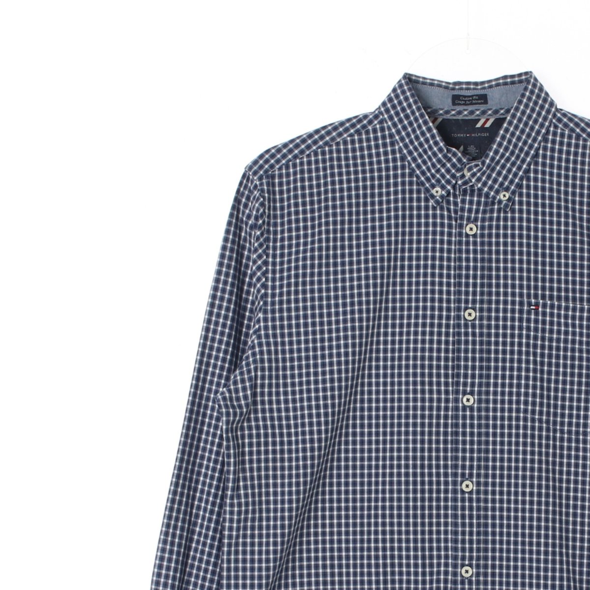 타미힐피거 네이비 체크 포켓 커스텀핏 셔츠 이미지 2