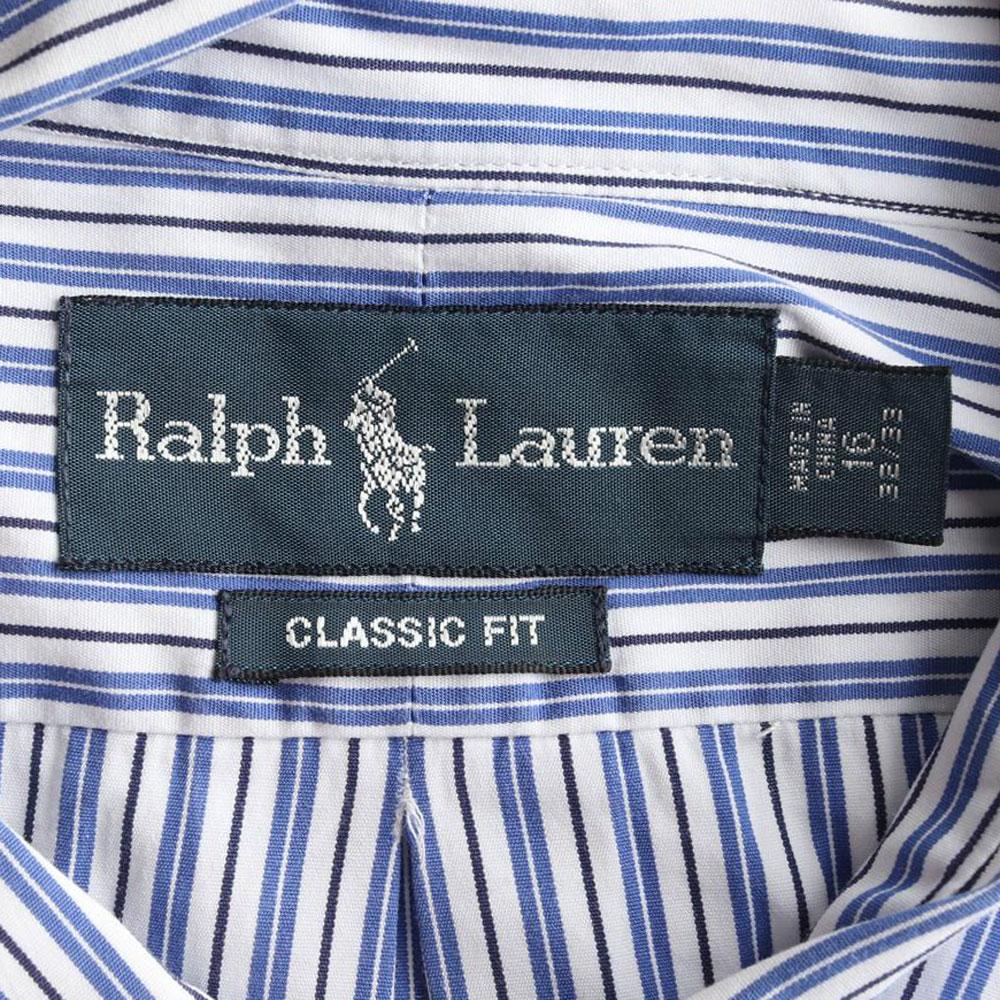 폴로 랄프 로렌 클래식핏 블루 스트라이프 셔츠 이미지 5