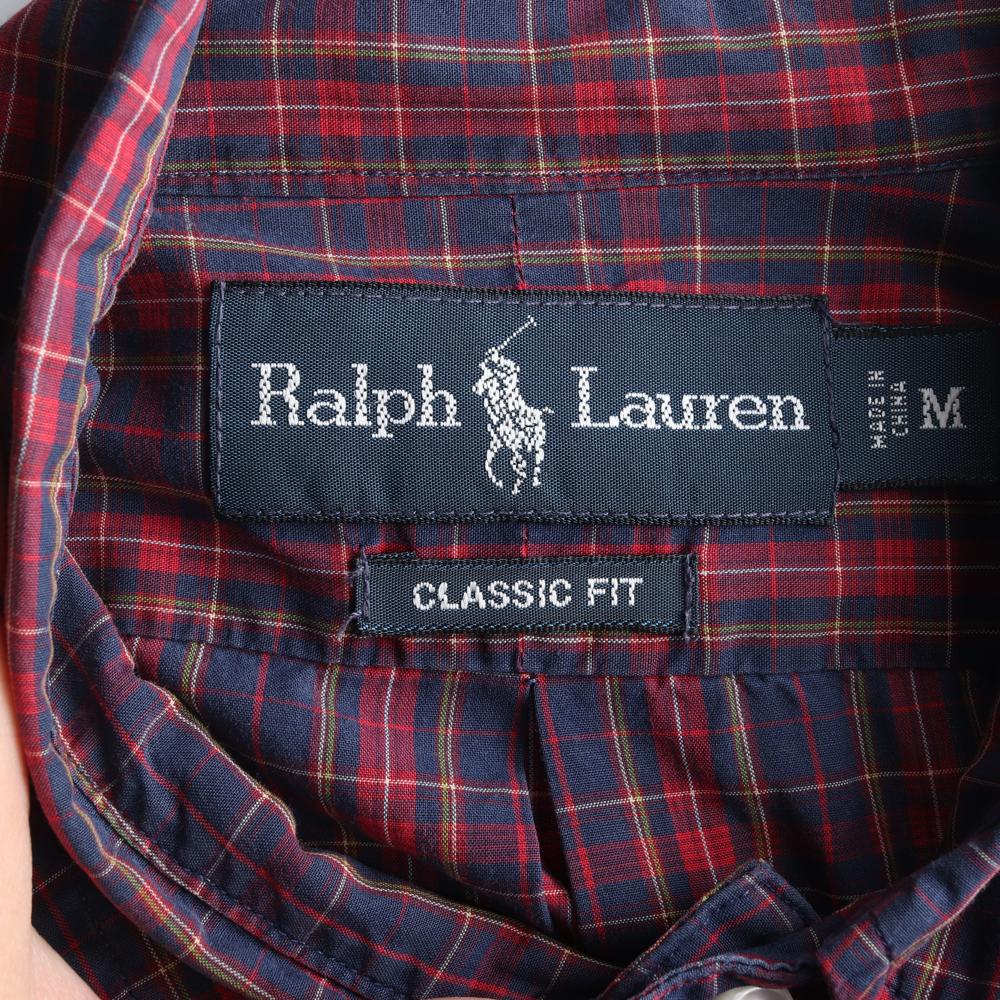 폴로 랄프 로렌 레드 네이비 체크 클래식핏 셔츠 이미지 5
