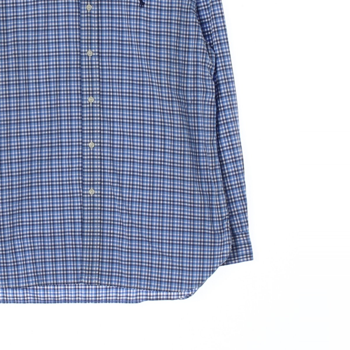 폴로 랄프 로렌 블루 체크 스트레치 셔츠 이미지 3