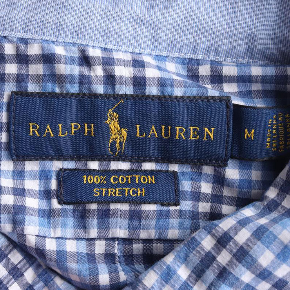 폴로 랄프 로렌 블루 체크 스트레치 셔츠 이미지 5