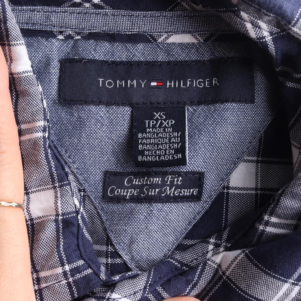 타미힐피거 네이비 체크 커스텀핏 셔츠 이미지 5