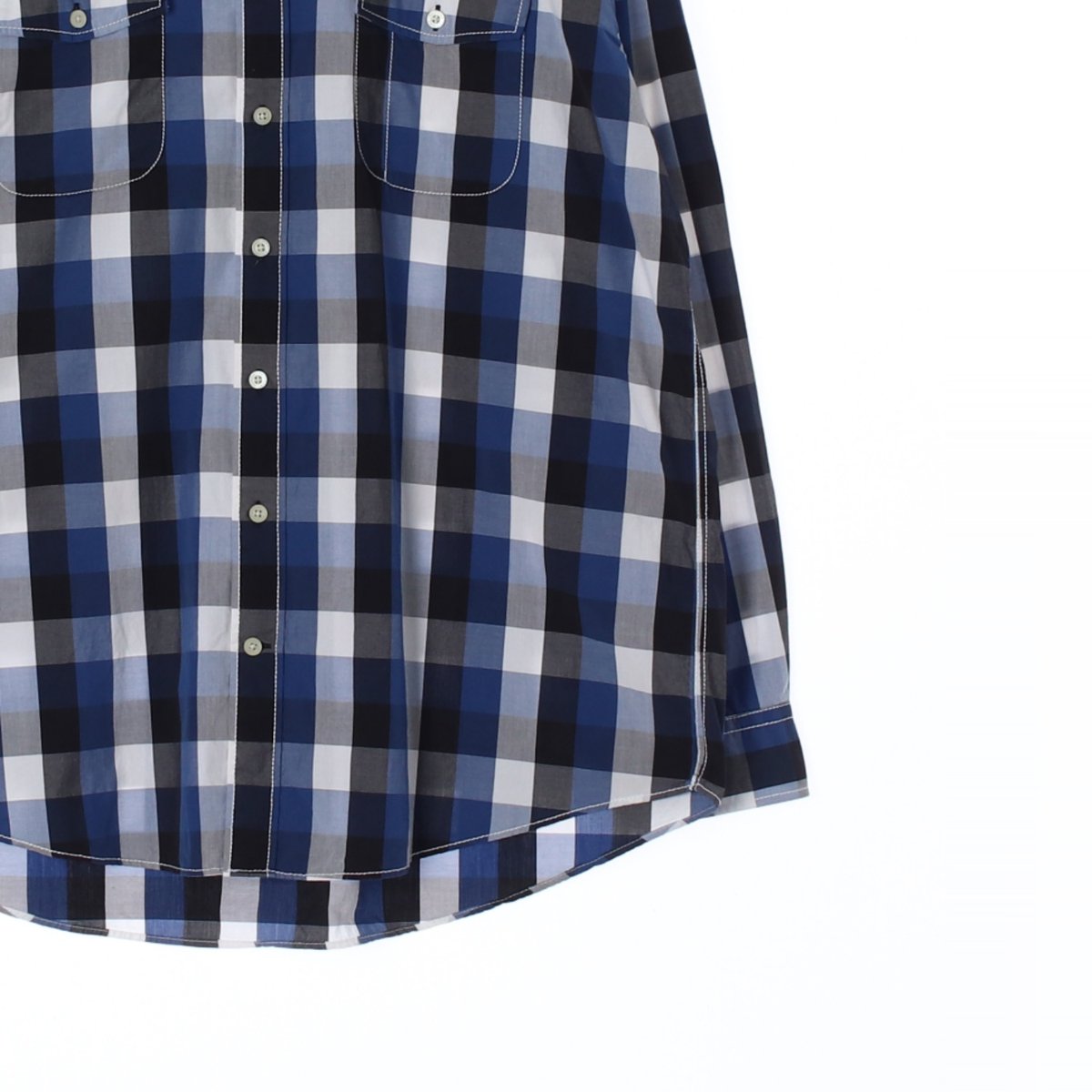 타미힐피거 네이비 투포켓 체크 트림핏 셔츠 이미지 3