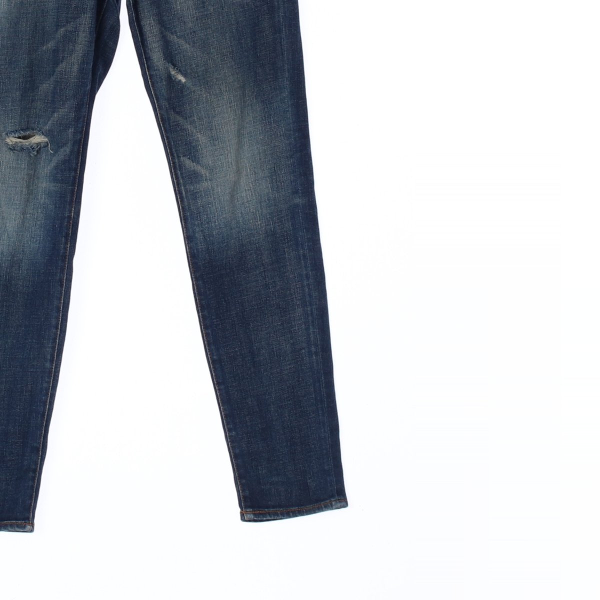 모드나인 진청 워싱 데미지 진 청바지 이미지 3